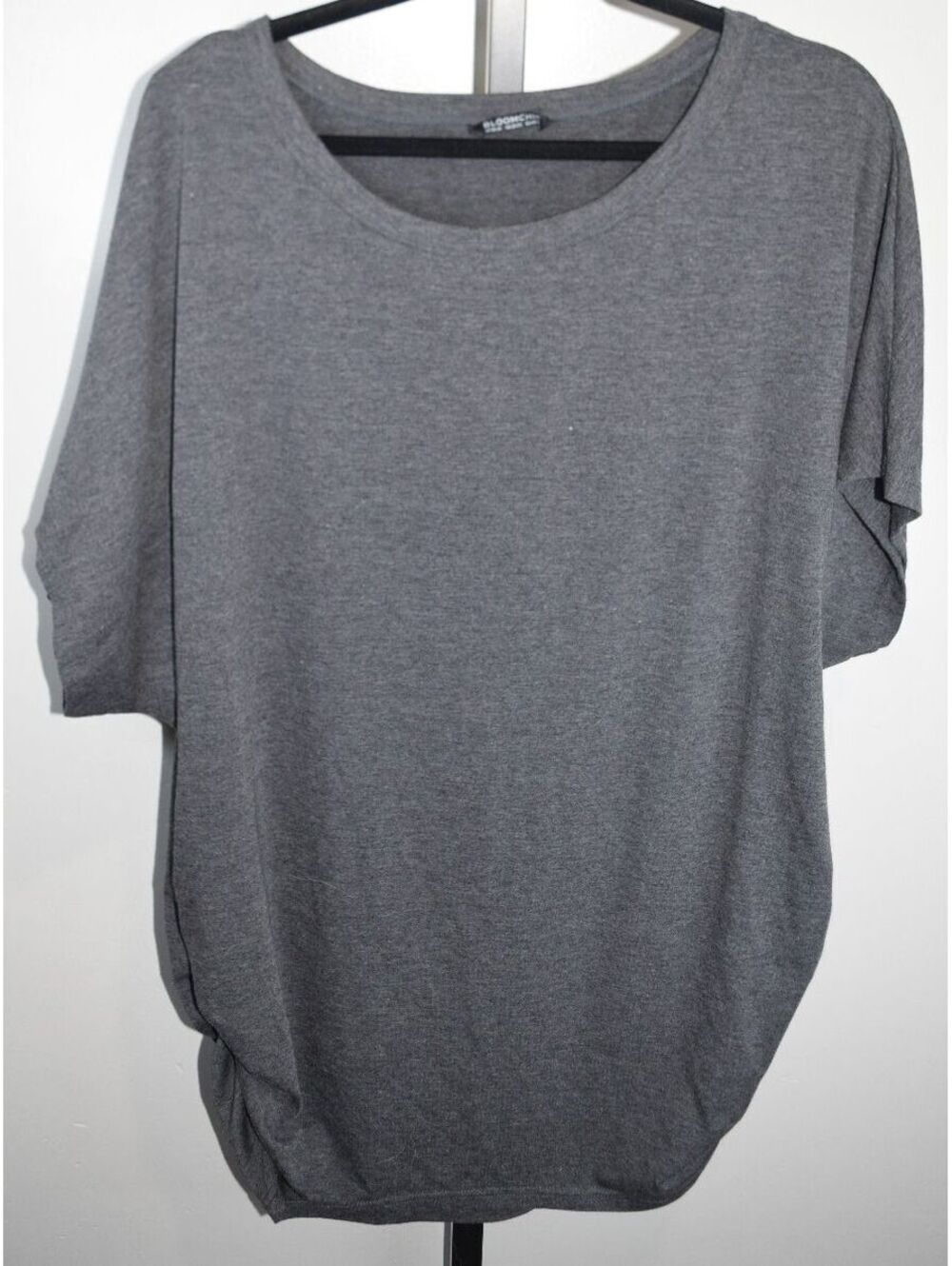 BloomChic Dolman Sleeve Cinched Hem Top, Heather Grey, Plus Size US 18-20